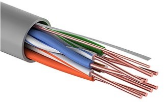Кабель UTP 4PR 24AWG медь CAT5E 100МГц PVC серый PROconnect 17864 - фото 67522