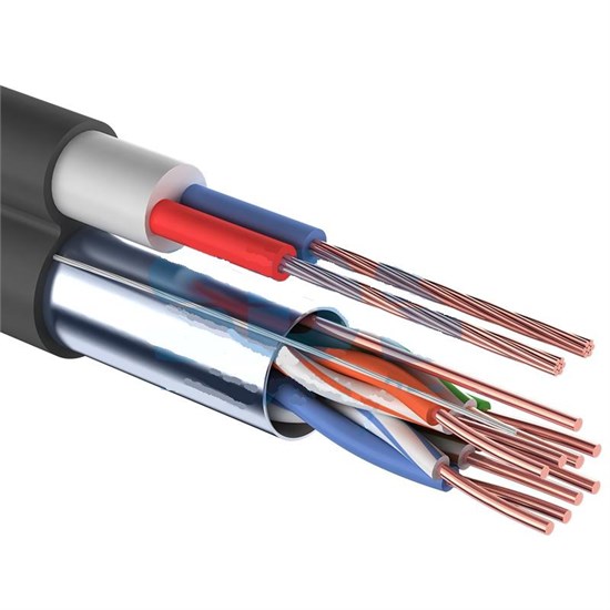Мульти-кабель FTP 4PR 24AWG CAT5e +2х0. 75мм? 200м OUTDOOR REXANT 05552 - фото 73263