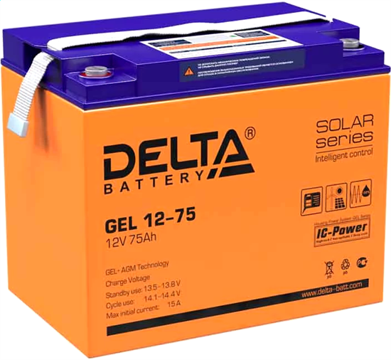 Аккумуляторная батарея Delta GEL 12-75 n12410 - фото 74428