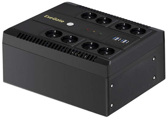 ИБП ExeGate NEO NNB-600.LED.AVR.8SH.CH F477009 - фото 77044