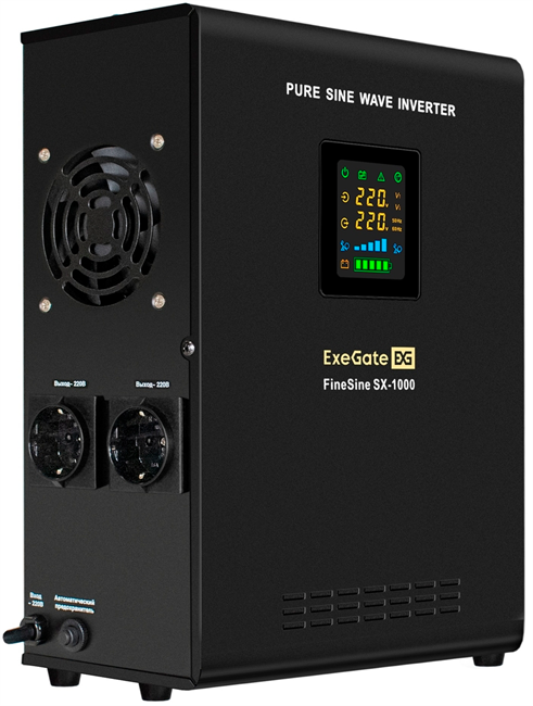 ИБП + батарея ExeGate FineSine SX-1000.LCD.AVR.2SH + HRL 12-55 (55Ач) F665660 - фото 77663