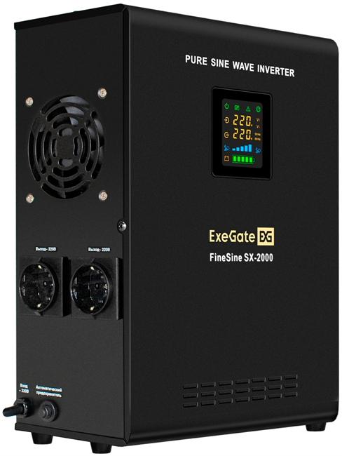 ИБП + батарея ExeGate FineSine SX-2000.LCD.AVR.2SH + 2x DT 1265 (65Ач) F665730 - фото 77858