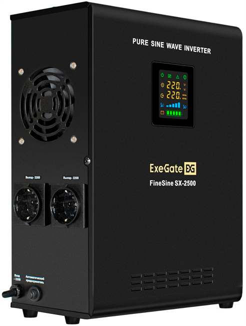 ИБП + батарея ExeGate FineSine SX-2500.LCD.AVR.2SH + 2x DT 1275 (75Ач) F665760 - фото 77997