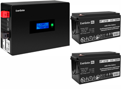 ИБП ExeGate IdealSine SR-1500.LCD.2SH + 2x DT 12150 (150Ач) F682412