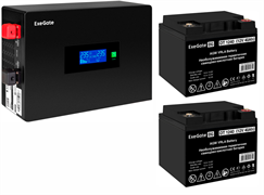ИБП ExeGate IdealSine SR-1500.LCD.2SH + 2x DT 1240 (40Ач) F682415