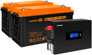 ИБП + батарея ExeGate IdealSine SR-1500.LCD.2SH + 2x HRL 12-120 (2 шт) F691909
