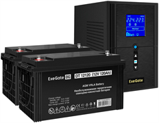 ИБП + батарея ExeGate SineTower SZ-1000.LCD.AVR.2SH.1C13.USB + 2x DT 12120 (120Ач) F666930