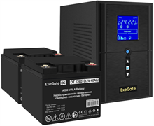 ИБП + батарея ExeGate SineTower SZ-1000.LCD.AVR.2SH.1C13.USB + 2x DT 1240 (40Ач) F665899