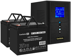ИБП + батарея ExeGate SineTower SZ-1000.LCD.AVR.2SH.1C13.USB + 2x DT 1275 (75Ач) F665909