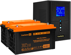 ИБП + батарея ExeGate SineTower SZ-1000.LCD.AVR.2SH.1C13.USB + 2x HRL 12-120 (120Ач) F665891