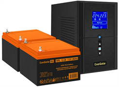 ИБП + батарея ExeGate SineTower SZ-1000.LCD.AVR.2SH.1C13.USB + 2x HRL 12-26 (26Ач) F665897
