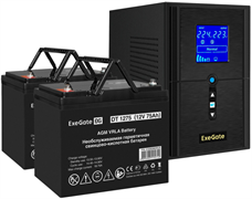 ИБП + батарея ExeGate SineTower SZ-1500.LCD.AVR.2SH.1C13.USB + 2x DT 1275 (75Ач) F665935