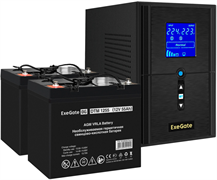 ИБП + батарея ExeGate SineTower SZ-1500.LCD.AVR.2SH.1C13.USB + 2x DTM 1255 (55Ач) F666935