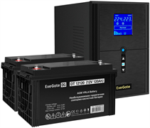 ИБП + батарея ExeGate SineTower SZ-2000.LCD.AVR.3SH.1C13.USB + 2x DT 12120 (120Ач) F666936