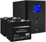 ИБП + батарея ExeGate SineTower SZ-2000.LCD.AVR.3SH.1C13.USB + 2x DTM 1255 (55Ач) F666938