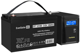 ИБП + батарея ExeGate SineTower SZ-600.LCD.AVR.1SH + DT 12100 (100Ач) F665833